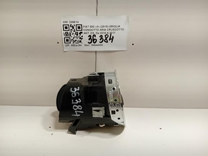 Griglia Condotto ARIA Cruscotto ANT DX 226614 Fiat 500 II 2015