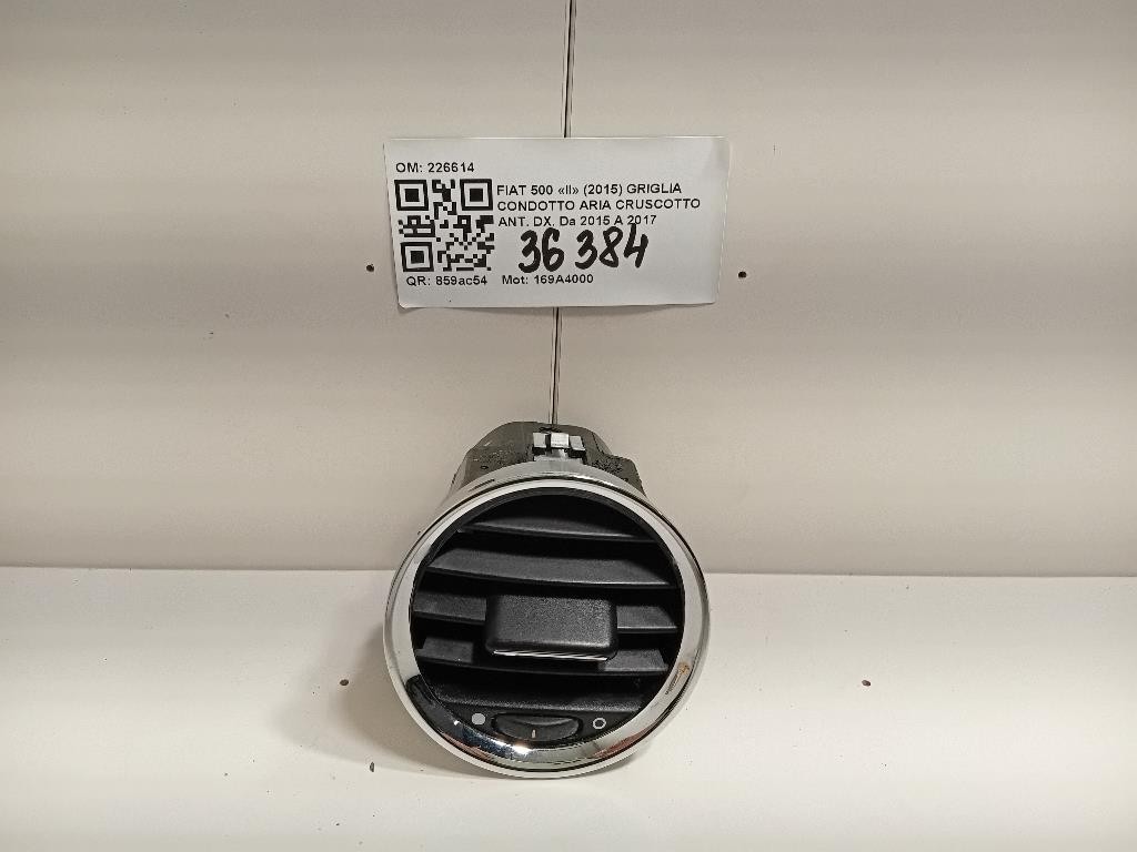 Griglia Condotto ARIA Cruscotto ANT DX 226614 Fiat 500 II 2015