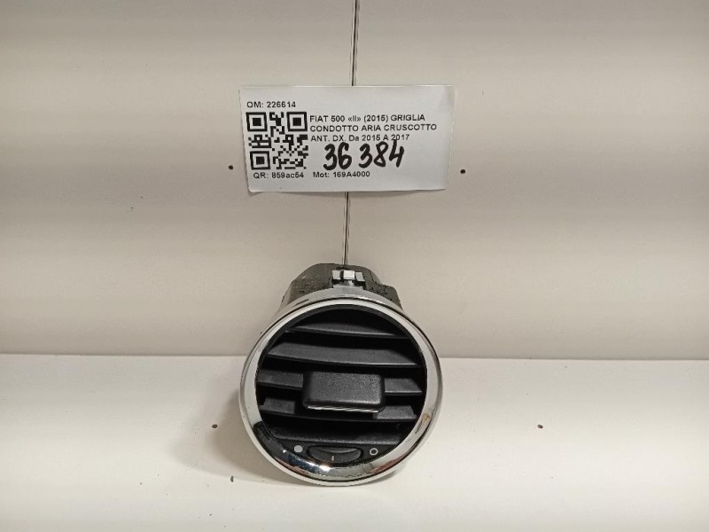 Griglia Condotto ARIA Cruscotto ANT DX 226614 Fiat 500 II 2015