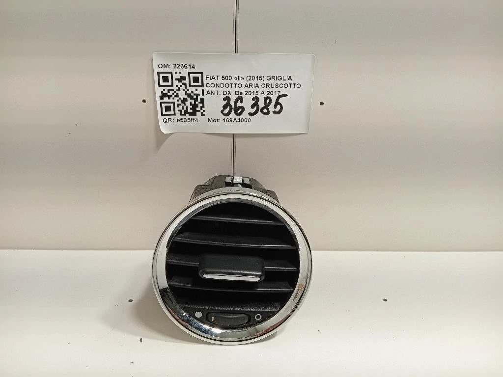 Griglia Condotto ARIA Cruscotto ANT DX 226614 Fiat 500 II 2015