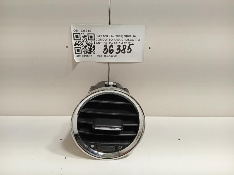 Griglia Condotto ARIA Cruscotto ANT DX 226614 Fiat 500 II 2015