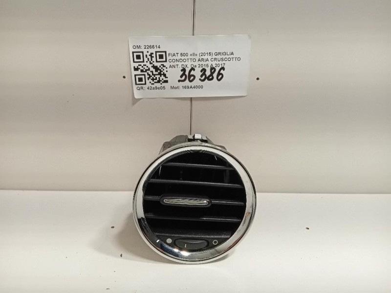 Griglia Condotto ARIA Cruscotto ANT DX 226614 Fiat 500 II 2015