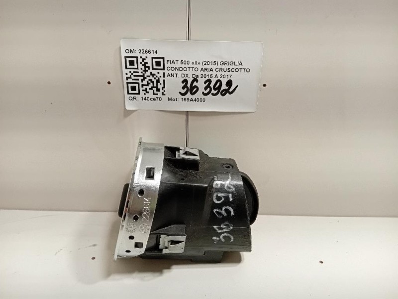 Griglia Condotto ARIA Cruscotto ANT DX 226614 Fiat 500 II 2015