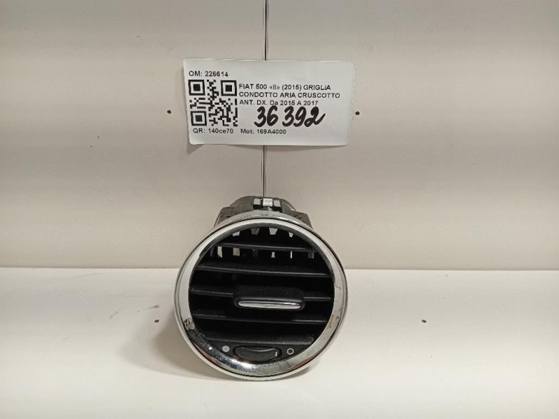 Griglia Condotto ARIA Cruscotto ANT DX 226614 Fiat 500 II 2015