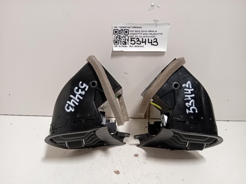 Griglia Condotto ARIA Cruscotto ANT DX 735566799735566800 Fiat 500X 2018