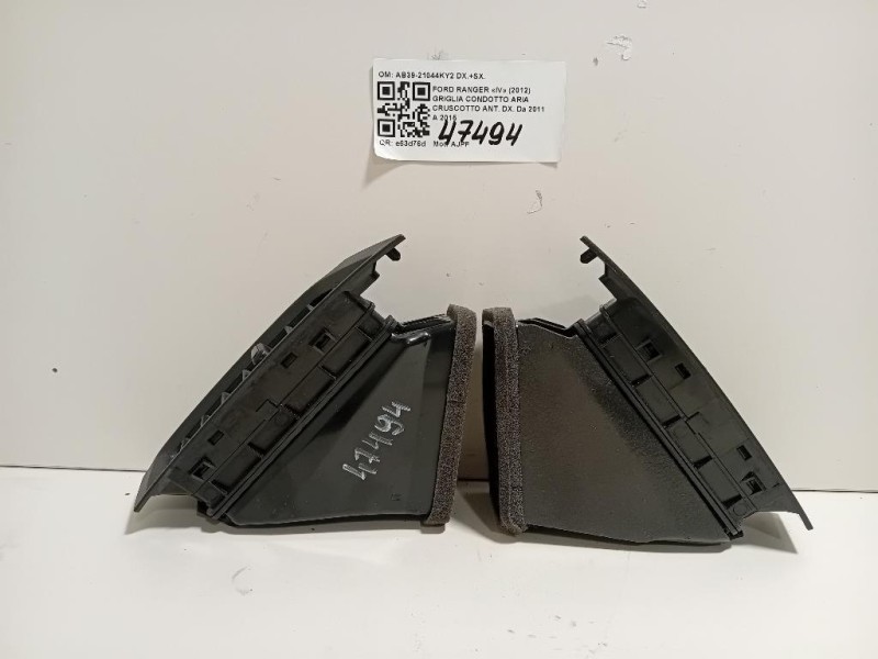 Griglia Condotto ARIA Cruscotto ANT DX AB39-21044KY2 DX+SX Ford Ranger IV 2012