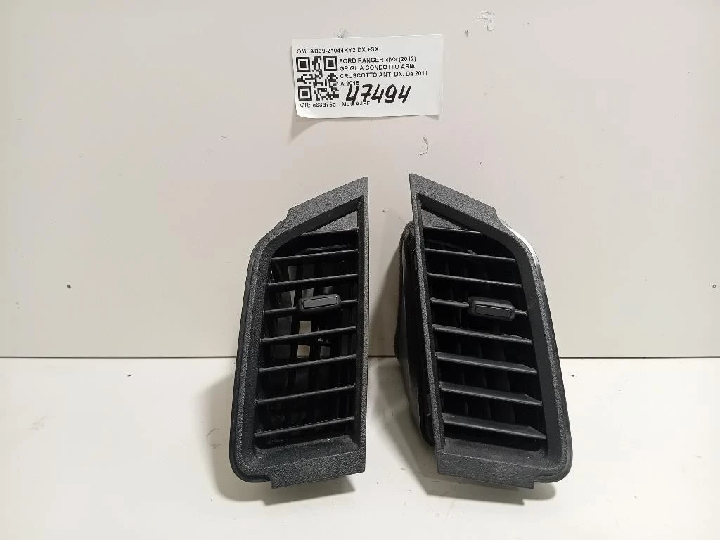 Griglia Condotto ARIA Cruscotto ANT DX AB39-21044KY2 DX+SX Ford Ranger IV 2012