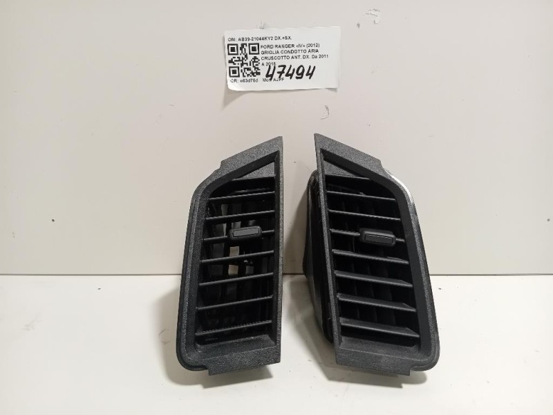 Griglia Condotto ARIA Cruscotto ANT DX AB39-21044KY2 DX+SX Ford Ranger IV 2012