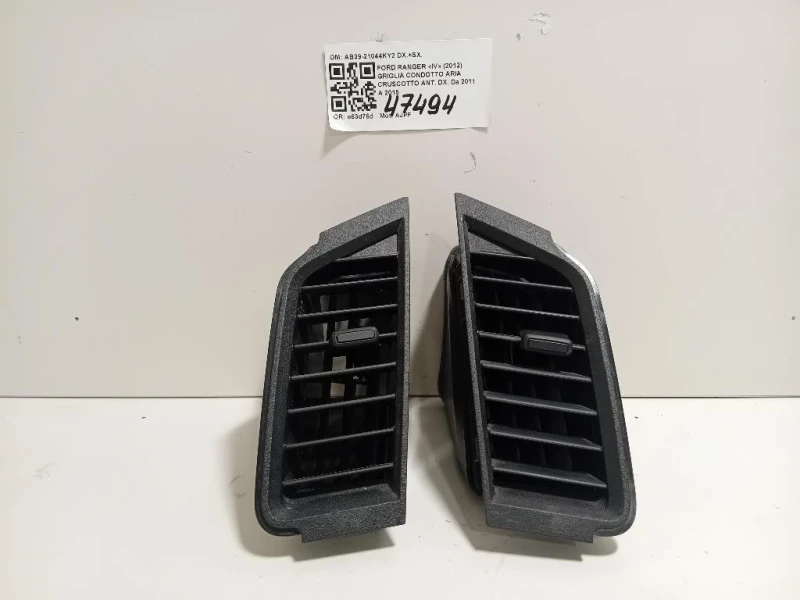 Griglia Condotto ARIA Cruscotto ANT DX AB39-21044KY2 DX+SX Ford Ranger IV 2012