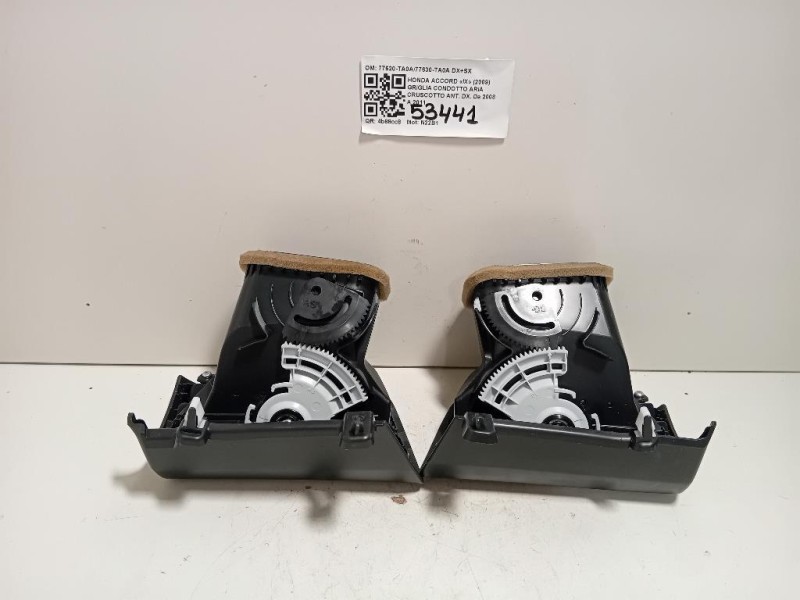 Griglia Condotto ARIA Cruscotto ANT DX 77620-TA0A77630-TA0A DX+SX Honda Accord IX 2009