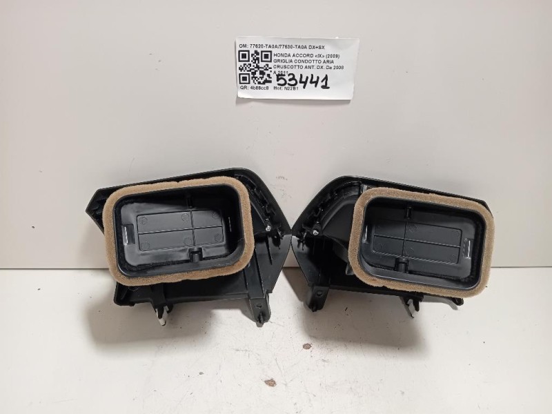 Griglia Condotto ARIA Cruscotto ANT DX 77620-TA0A77630-TA0A DX+SX Honda Accord IX 2009