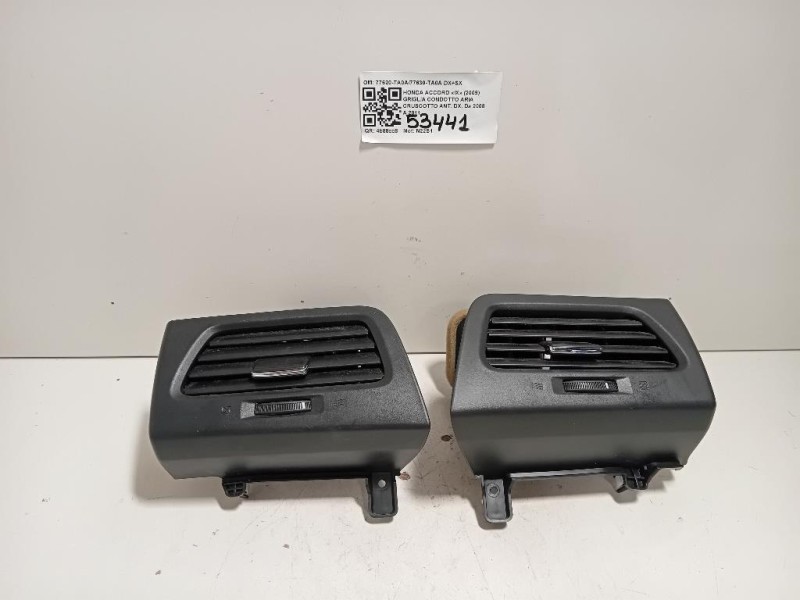 Griglia Condotto ARIA Cruscotto ANT DX 77620-TA0A77630-TA0A DX+SX Honda Accord IX 2009