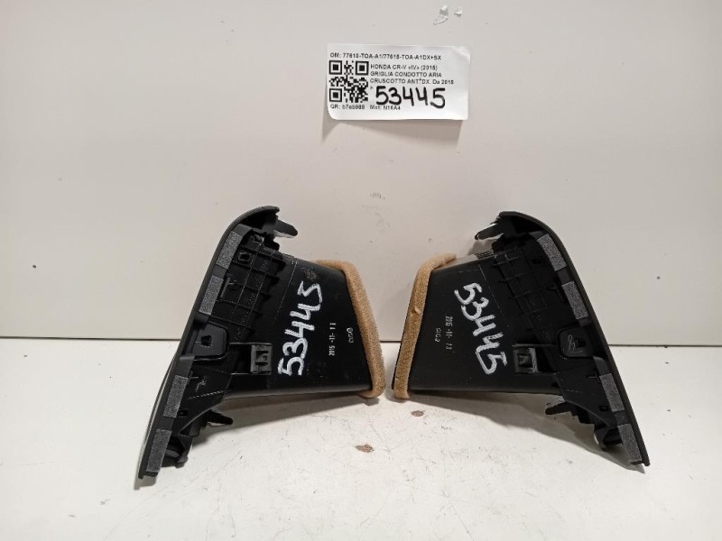 Griglia Condotto ARIA Cruscotto ANT DX 77610-TOA-A177615-TOA-A1DX+SX Honda CR-V IV 2015