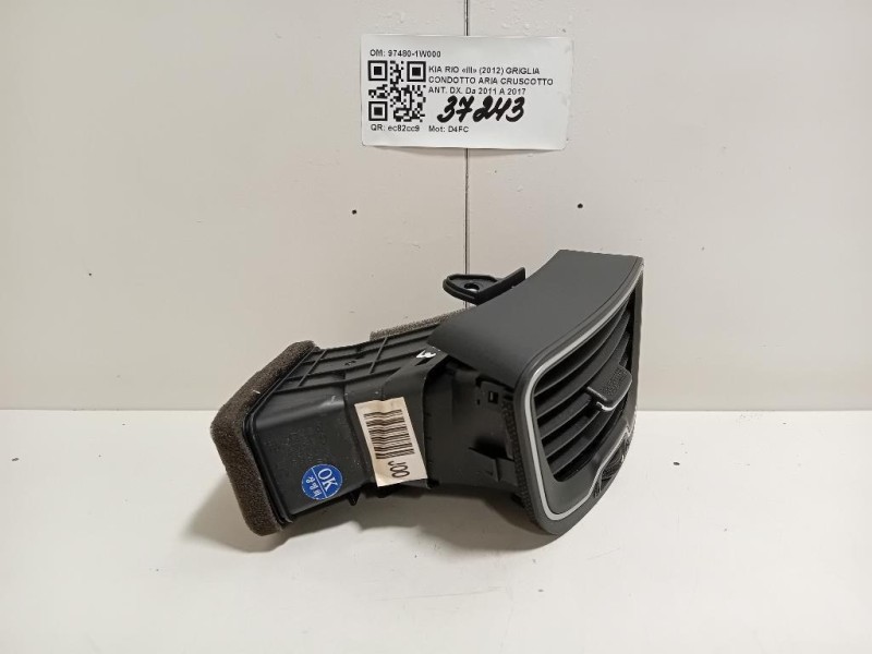 Griglia Condotto ARIA Cruscotto ANT DX 97480-1W000 Kia RIO III 2012