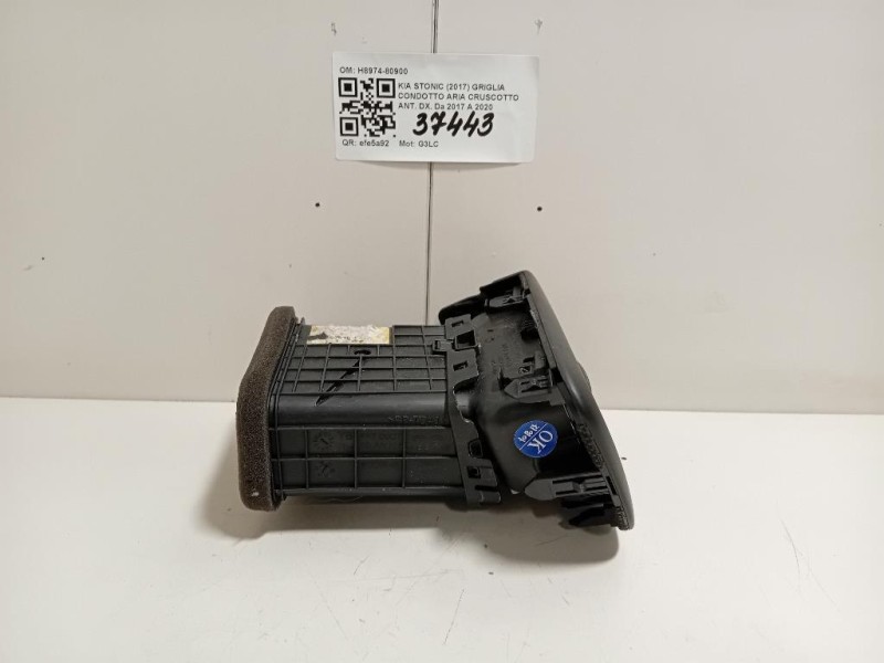 Griglia Condotto ARIA Cruscotto ANT DX H8974-80900 Kia Stonic 2017