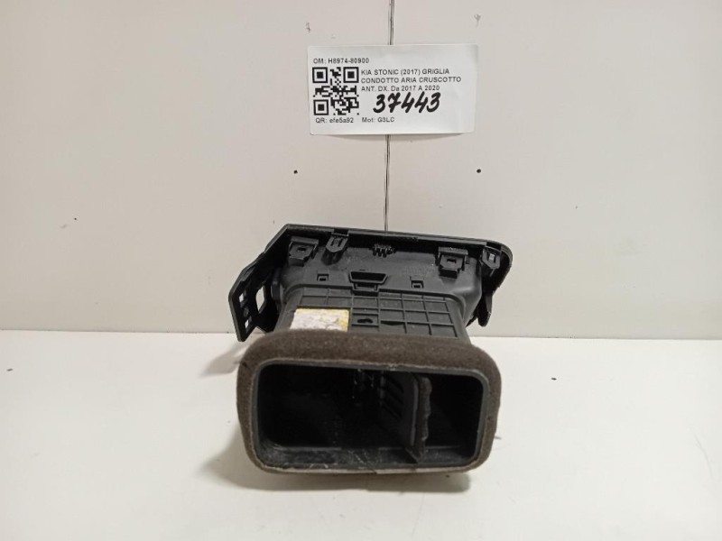 Griglia Condotto ARIA Cruscotto ANT DX H8974-80900 Kia Stonic 2017