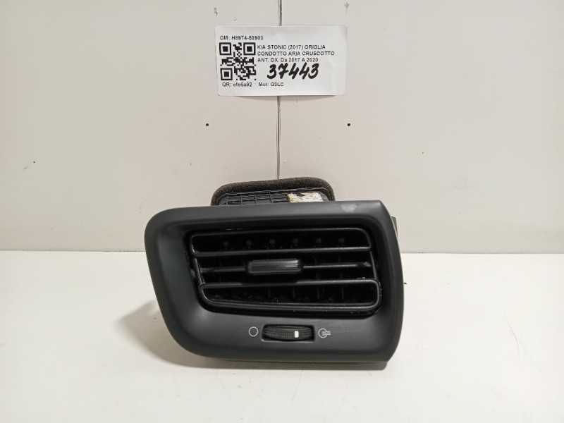 Griglia Condotto ARIA Cruscotto ANT DX H8974-80900 Kia Stonic 2017