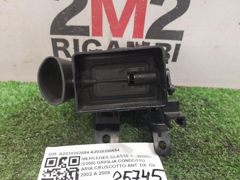 Griglia Condotto ARIA Cruscotto ANT DX A2038302854 A2038300654 Mercedes Classe C W203 2000