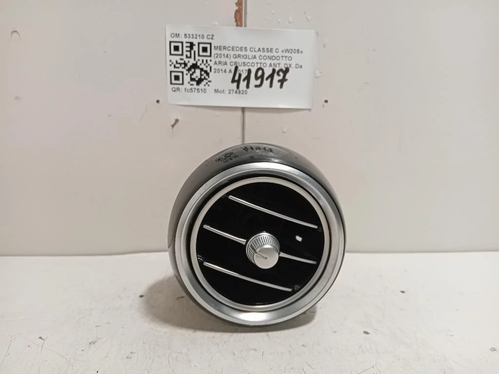 Griglia Condotto ARIA Cruscotto ANT DX 533210 CZ Mercedes Classe C W205 2014