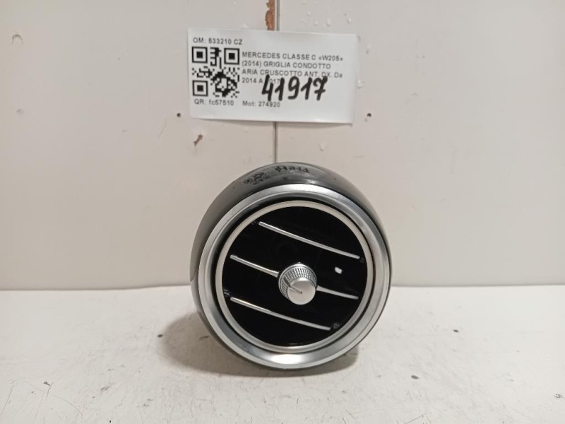 Griglia Condotto ARIA Cruscotto ANT DX 533210 CZ Mercedes Classe C W205 2014