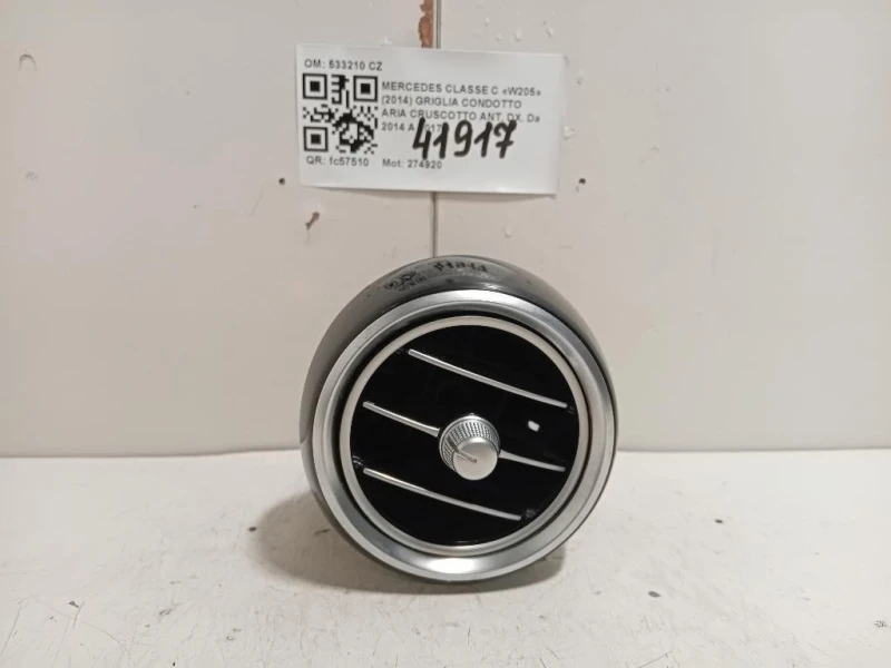 Griglia Condotto ARIA Cruscotto ANT DX 533210 CZ Mercedes Classe C W205 2014