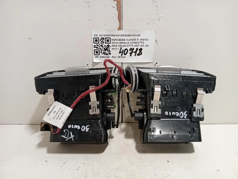 Griglia Condotto ARIA Cruscotto ANT DX A2128303354A2128303454 DX+SX Mercedes Classe E W212 2013