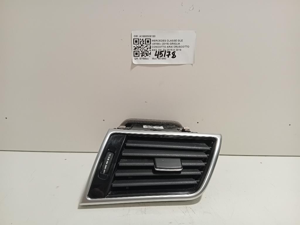 Griglia Condotto ARIA Cruscotto ANT DX A1668309100 Mercedes Classe GLE W166 2015