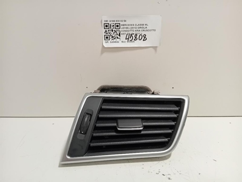 Griglia Condotto ARIA Cruscotto ANT DX A166 830 02 54 Mercedes Classe ML W166 2012