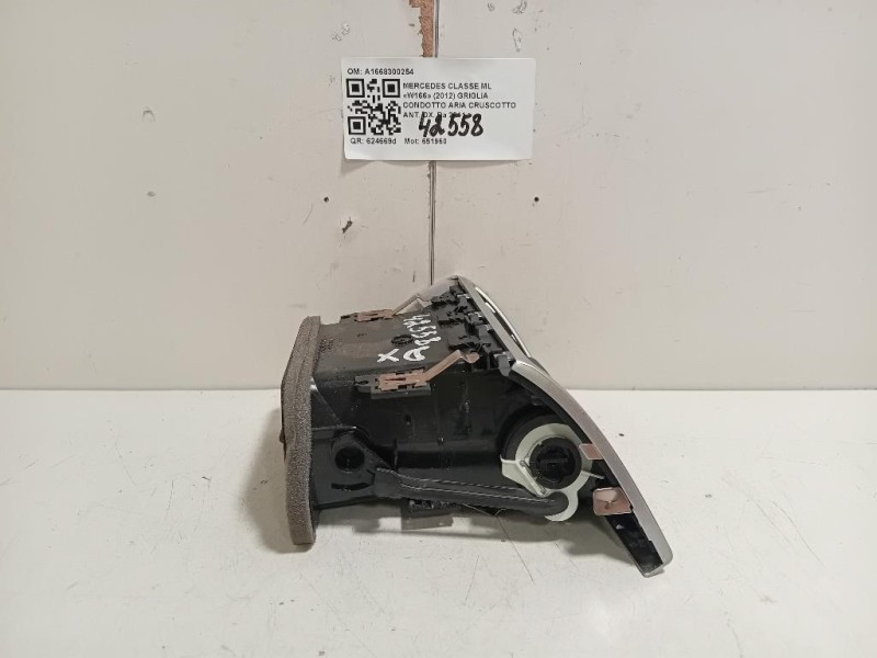 Griglia Condotto ARIA Cruscotto ANT DX A1668300254 Mercedes Classe ML W166 2012