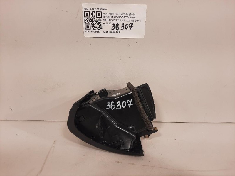 Griglia Condotto ARIA Cruscotto ANT DX 6422 9265406 Mini MINI ONE F55 2014