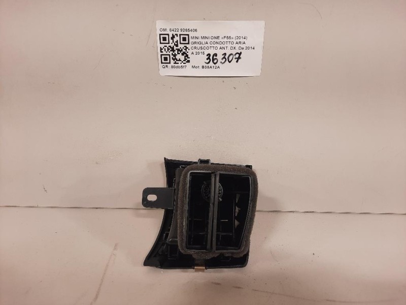 Griglia Condotto ARIA Cruscotto ANT DX 6422 9265406 Mini MINI ONE F55 2014