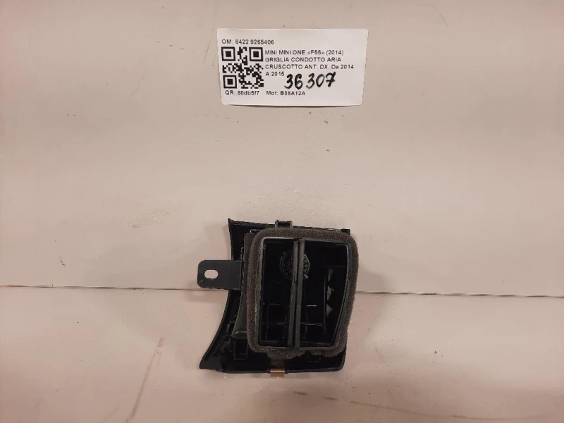 Griglia Condotto ARIA Cruscotto ANT DX 6422 9265406 Mini MINI ONE F55 2014