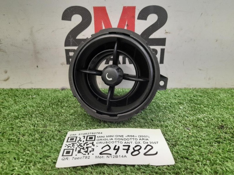 Griglia Condotto ARIA Cruscotto ANT DX 51452752764 Mini MINI ONE R56 2007