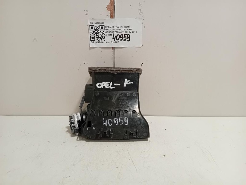 Griglia Condotto ARIA Cruscotto ANT DX 39079556 Opel Astra K 2016