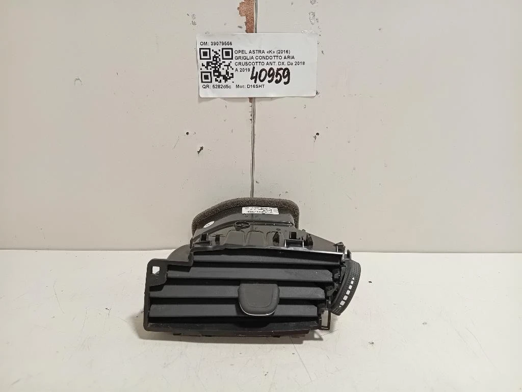 Griglia Condotto ARIA Cruscotto ANT DX 39079556 Opel Astra K 2016