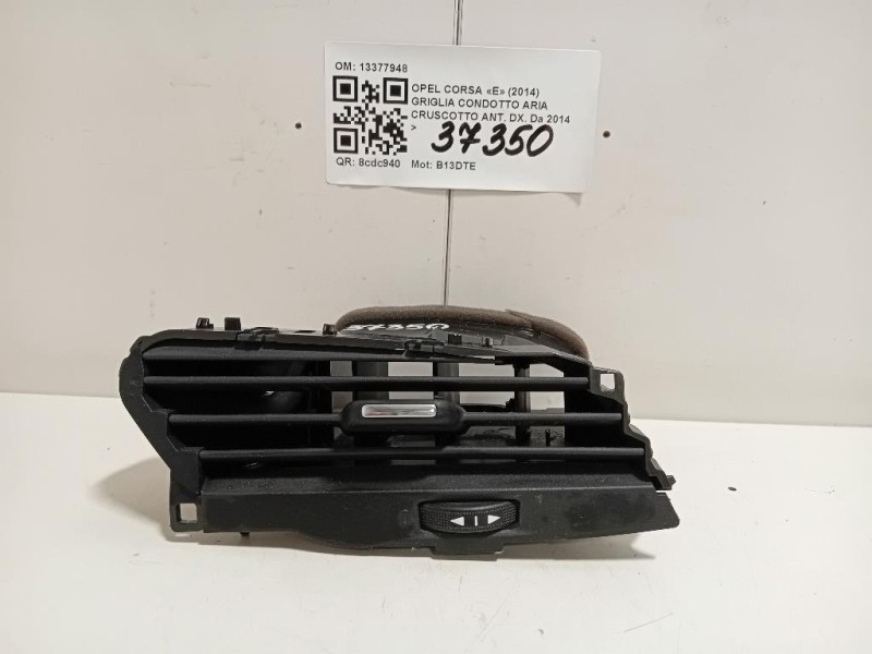 Griglia Condotto ARIA Cruscotto ANT DX 13377948 Opel Corsa E 2014