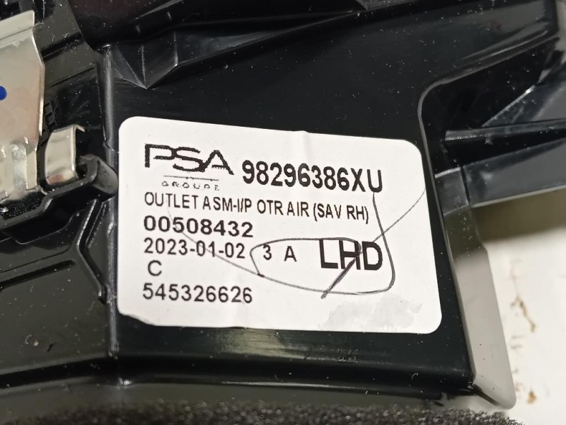 Griglia Condotto ARIA Cruscotto ANT DX 98296386 Opel Corsa F 2019