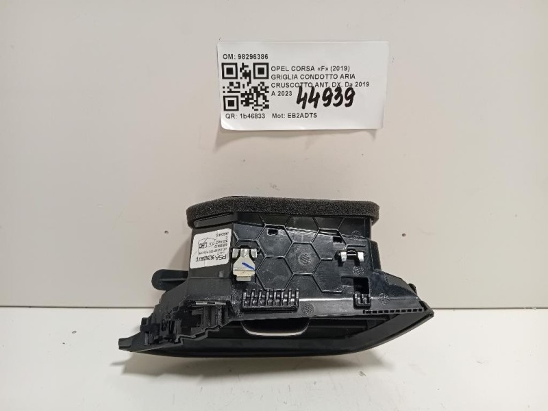Griglia Condotto ARIA Cruscotto ANT DX 98296386 Opel Corsa F 2019