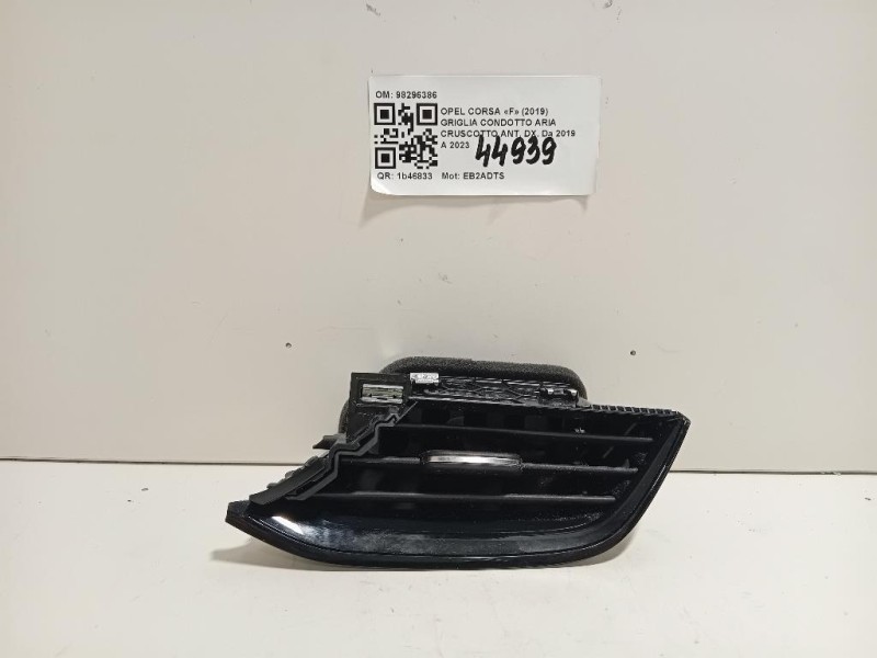 Griglia Condotto ARIA Cruscotto ANT DX 98296386 Opel Corsa F 2019