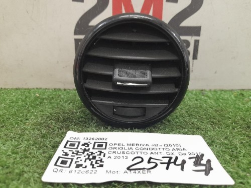 Griglia Condotto ARIA Cruscotto ANT DX 13262802 Opel Meriva B 2010