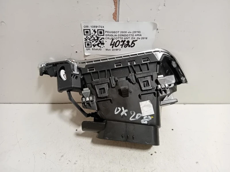 Griglia Condotto ARIA Cruscotto ANT DX 1089170X Peugeot 2008 I 2016