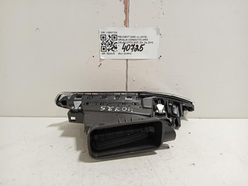 Griglia Condotto ARIA Cruscotto ANT DX 1089170X Peugeot 2008 I 2016
