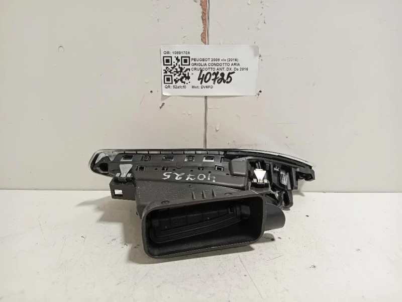 Griglia Condotto ARIA Cruscotto ANT DX 1089170X Peugeot 2008 I 2016