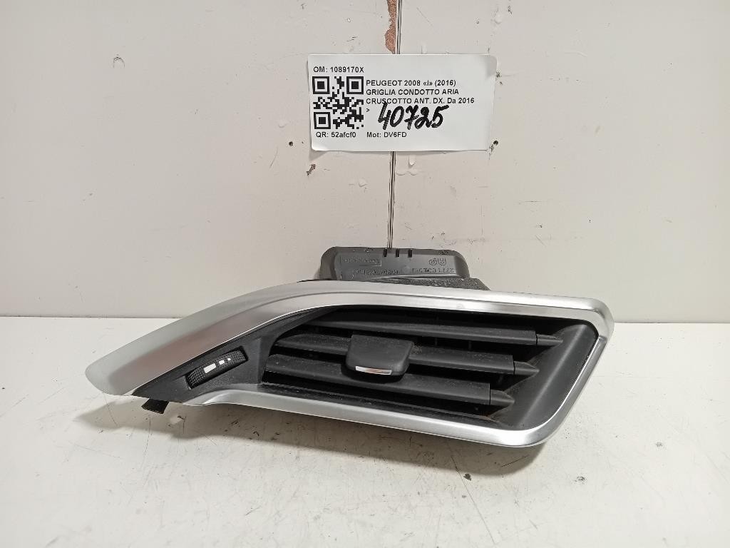Griglia Condotto ARIA Cruscotto ANT DX 1089170X Peugeot 2008 I 2016