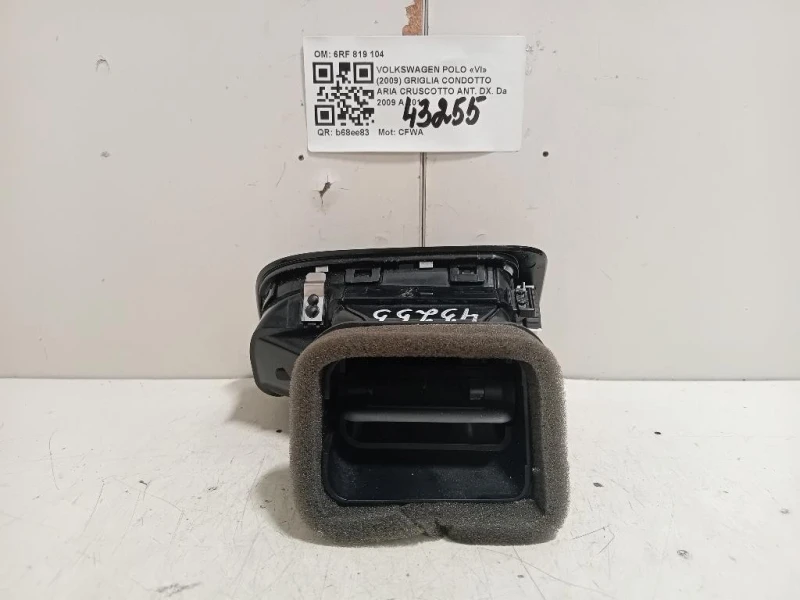 Griglia Condotto ARIA Cruscotto ANT DX 6RF 819 104 Volkswagen POLO VI 2009