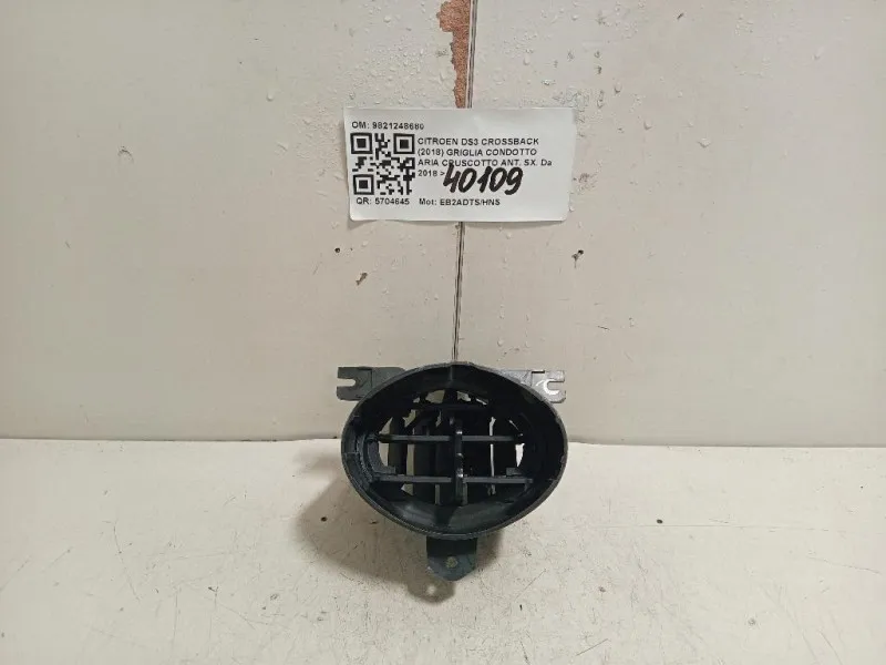 Griglia Condotto ARIA Cruscotto ANT SX 9821248680 Citroen DS3 Crossback 2018