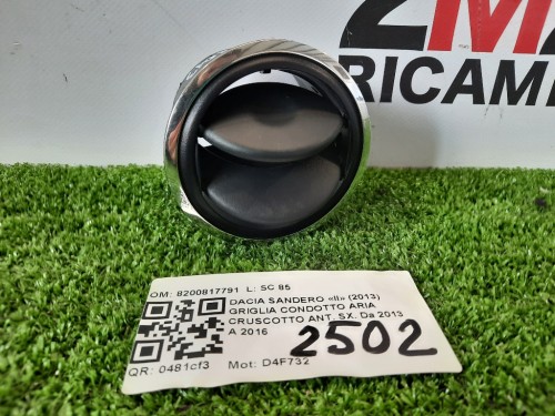 Griglia Condotto ARIA Cruscotto ANT SX 8200817791 Dacia Sandero II 2013