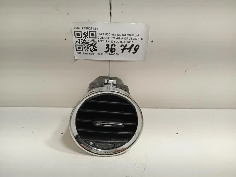 Griglia Condotto ARIA Cruscotto ANT SX 735627421 Fiat 500 II 2015