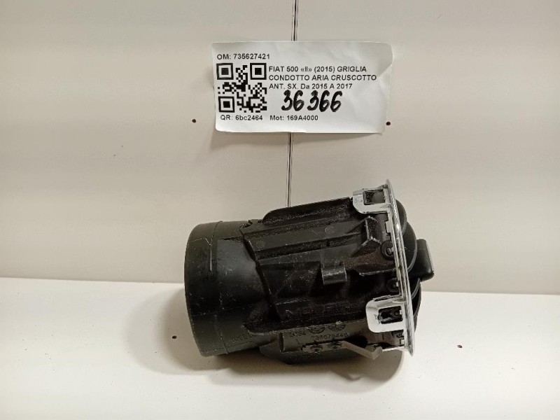 Griglia Condotto ARIA Cruscotto ANT SX 735627421 Fiat 500 II 2015