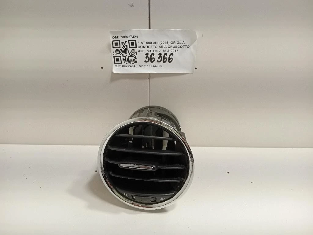 Griglia Condotto ARIA Cruscotto ANT SX 735627421 Fiat 500 II 2015